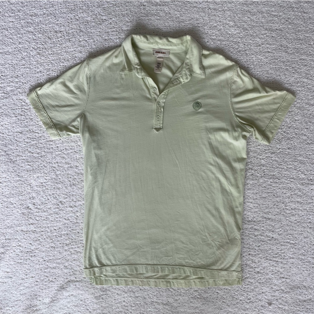 Diesel Short Sleeve, Men’s Large, Light Green, Polo Style Shirt